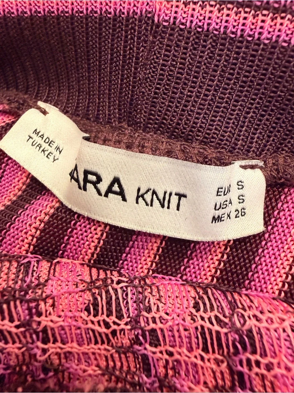 Zara Bold Dynamic Print Pleated Sweater Skirt Pink & Marion Midi Skirt, Sz S - Picture 10 of 14